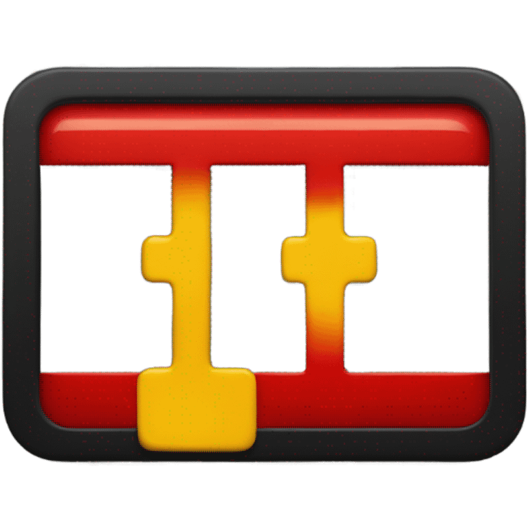 a black and red rectangle with a medium-sized yellow circle in the middle emoji