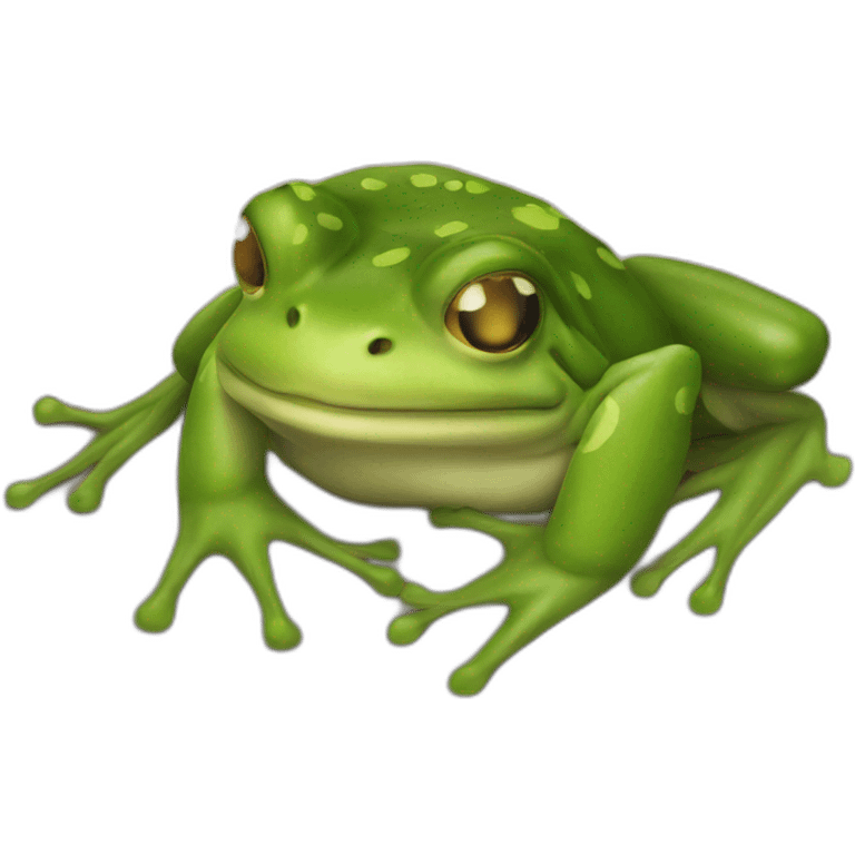 The frog leaves emoji