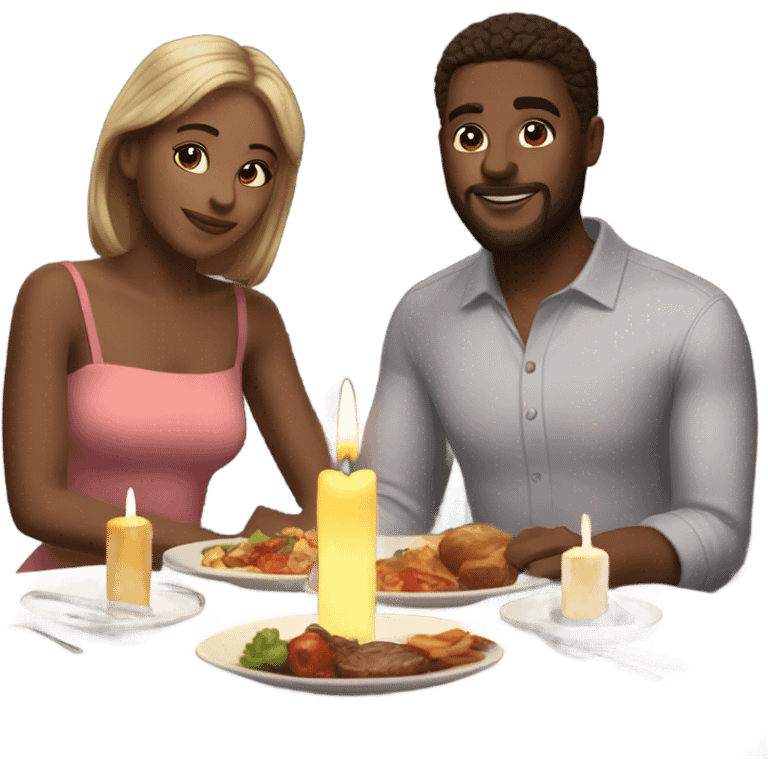 Create a hyper Realistic Romantic candlelit dinner date emoji