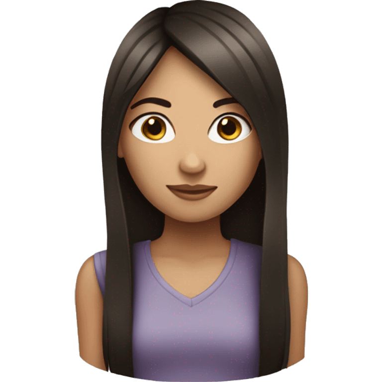 girl with dark brown straight hair emoji