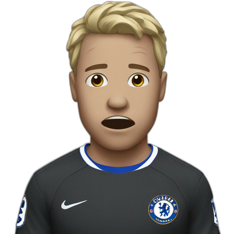 Black Chelsea fan crying emoji