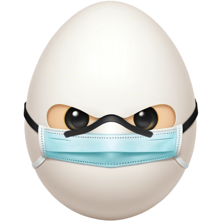 Egg wearing black surgical mask  emoji