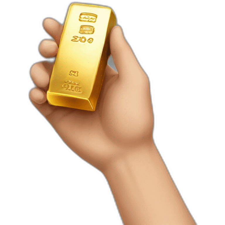 gold bar in hand emoji