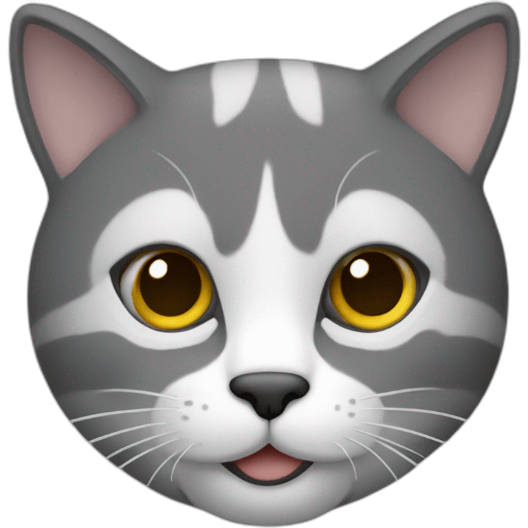 Gato cinza e branco emoji