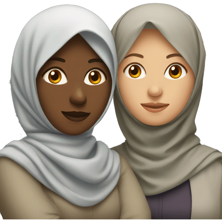 Two lesbian women in hijab emoji