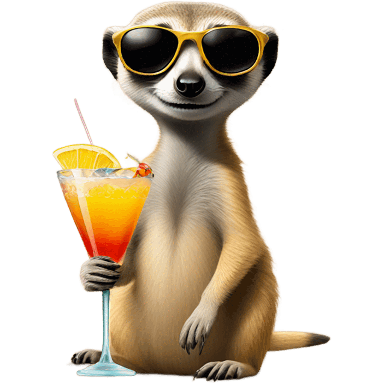 Meerkat with sunglasses and a Cocktail  emoji