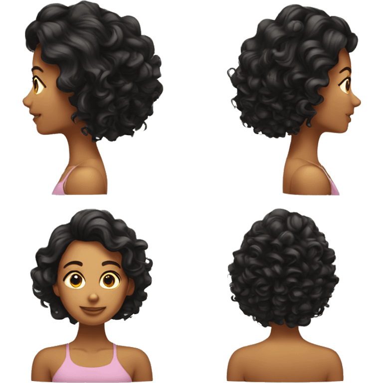 Mujer con cabello rizado largo emoji