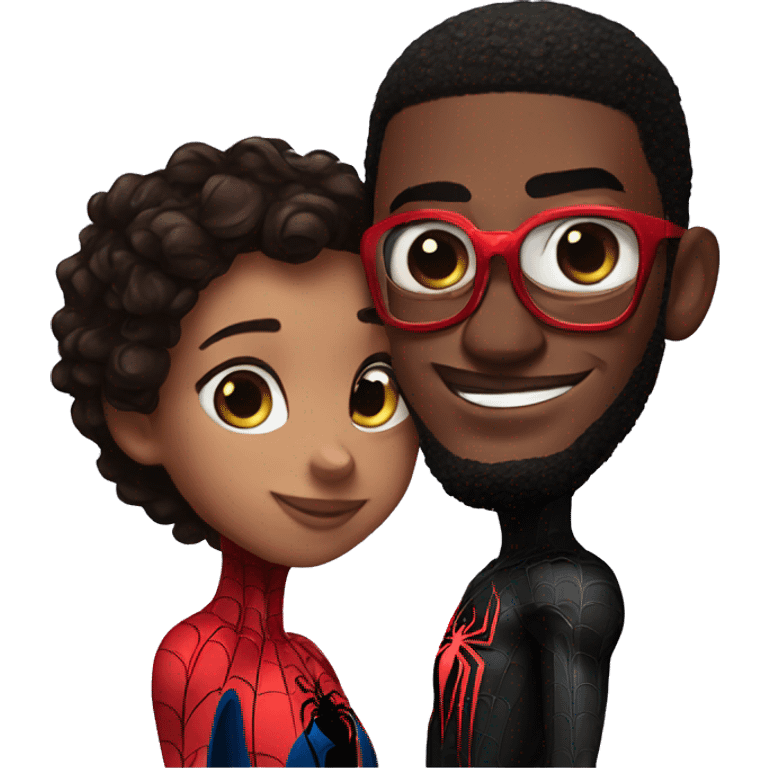 Spiderman Miles Morales in love emoji