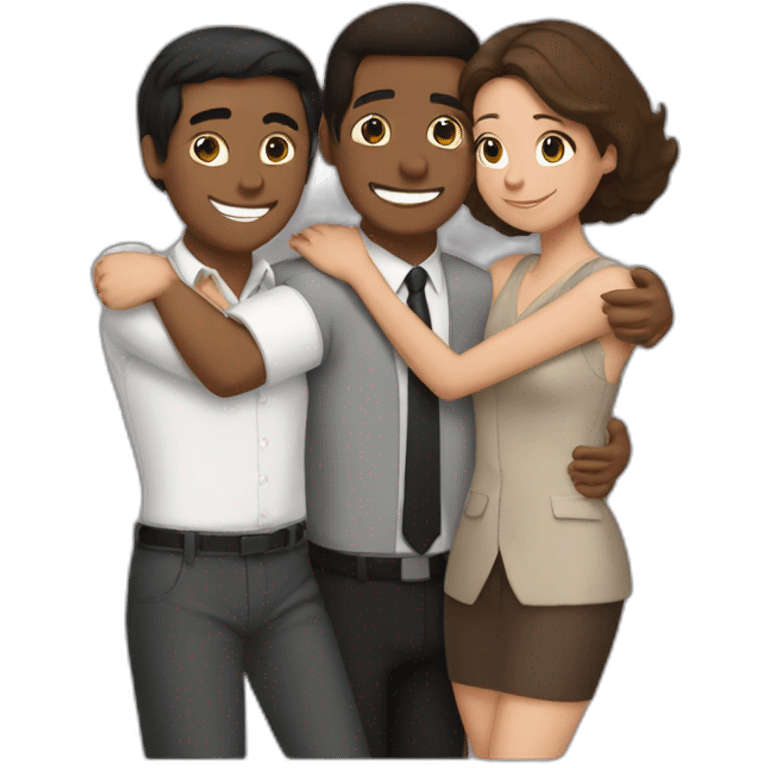 Hug between a Bond girl an brown boy emoji