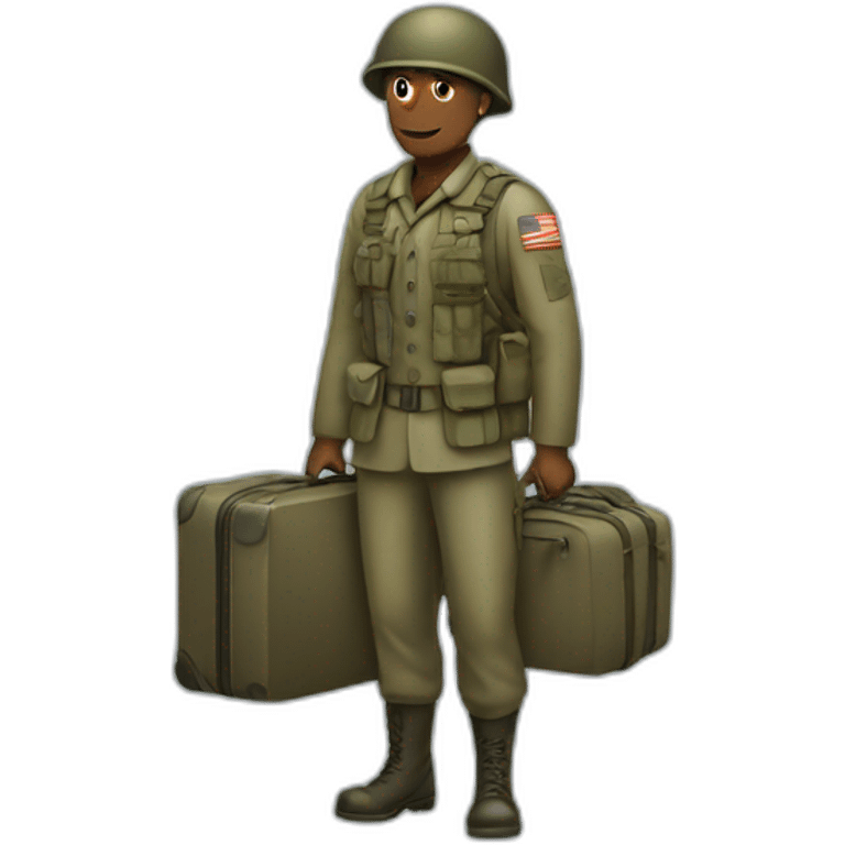 soldier with a luggage emoji