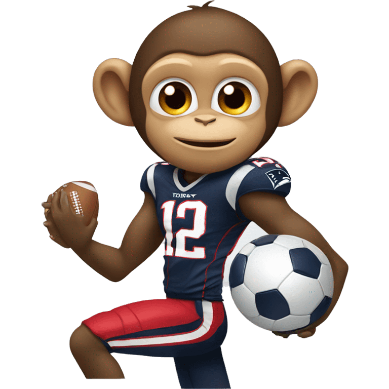 Monkey with a football with Tom Brady emoji