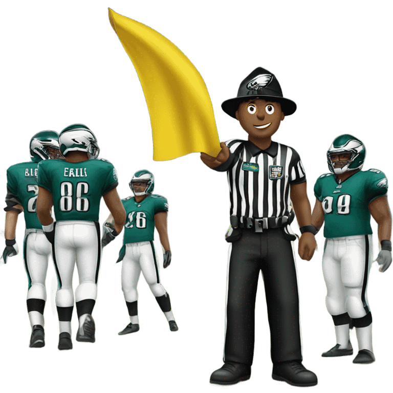 Referee throwing a flag against the eagles emoji