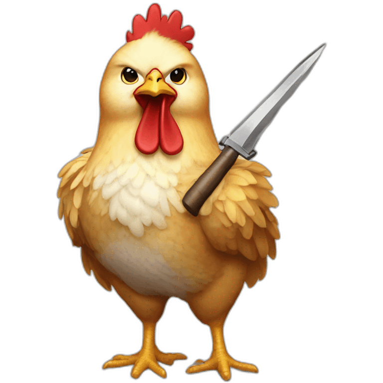 Chickens with weapons emoji