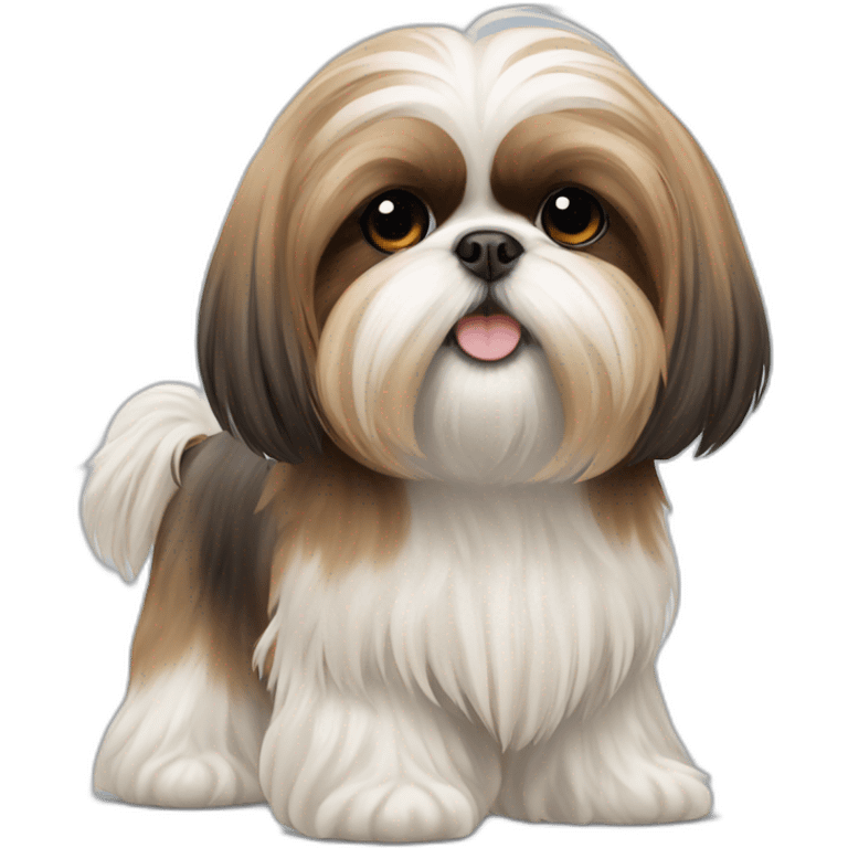 Dog Shih Tzu with long wool full-height  emoji