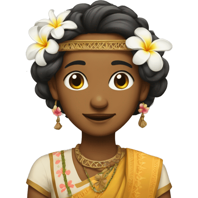 Indian with plumeria  in hair emoji