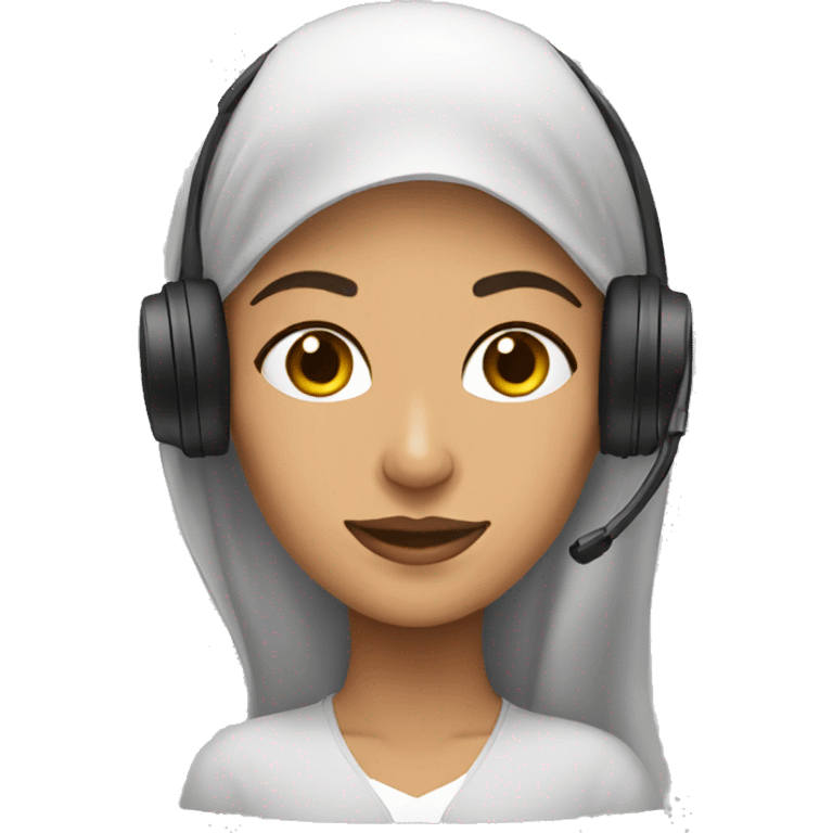 arabic looking woman with a headset emoji