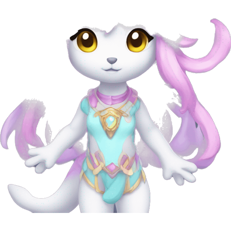 Cute Kawaii Anthro Sona Colorful Ethereal Pretty see Godly Celestial Shiny Fakemon Full Body emoji