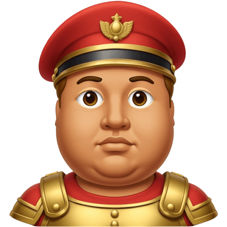 Cinematic Realistic Botero Bronze Roman fat Soldier Emoji. emoji