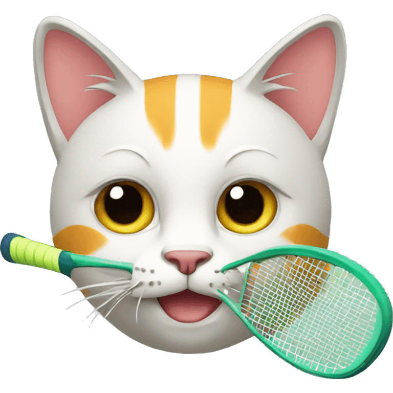 Cat with padel racket emoji