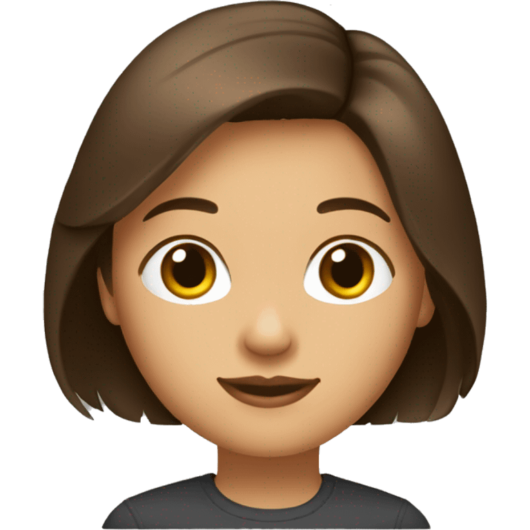 fille brune cheveux au carré emoji