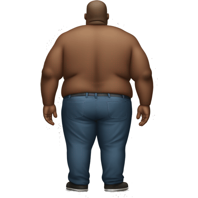 Big fat man with a very large back emoji