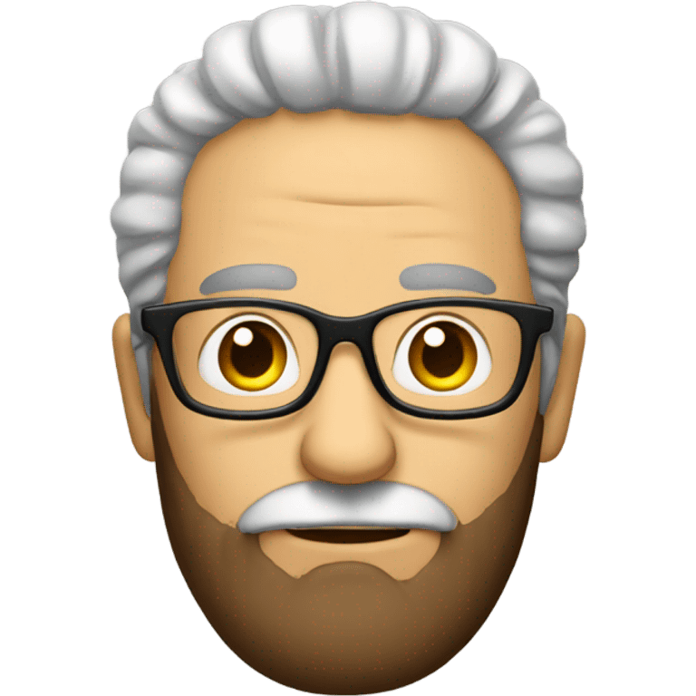 Guy with brown beard and reading glasses with his huge brain exposed emoji