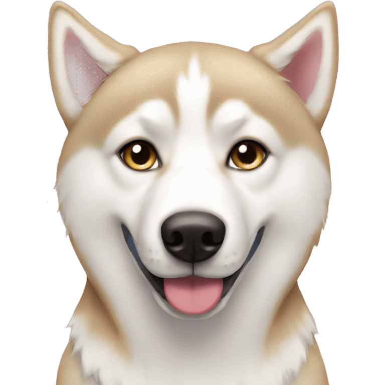 blond husky brown eyes pink nose emoji