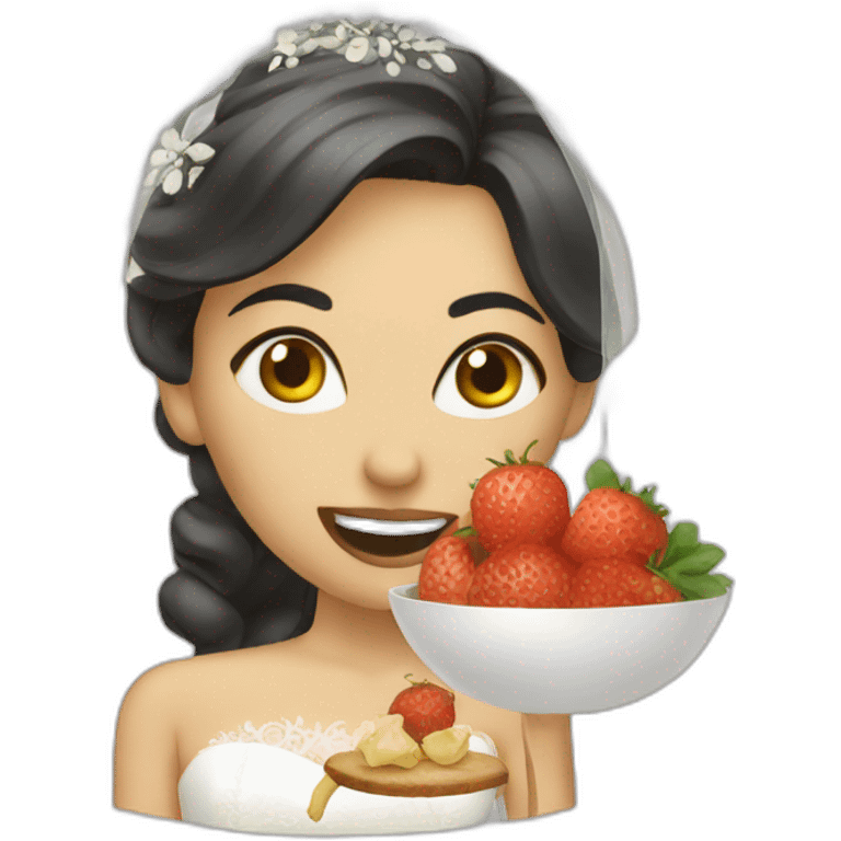 Bride eating emoji