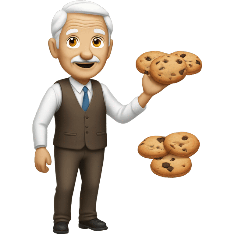 White GRANPA selling cookies emoji