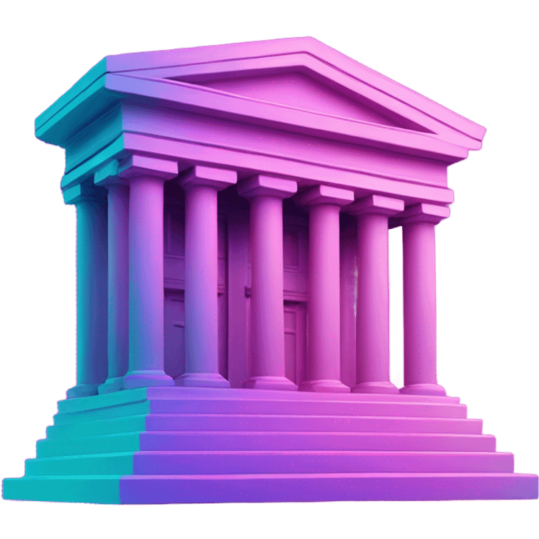 Vaporwave color themed bank emoji emoji