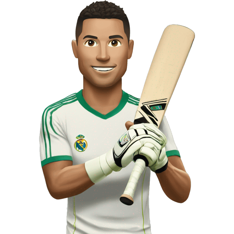 Ronaldo playing crickte emoji