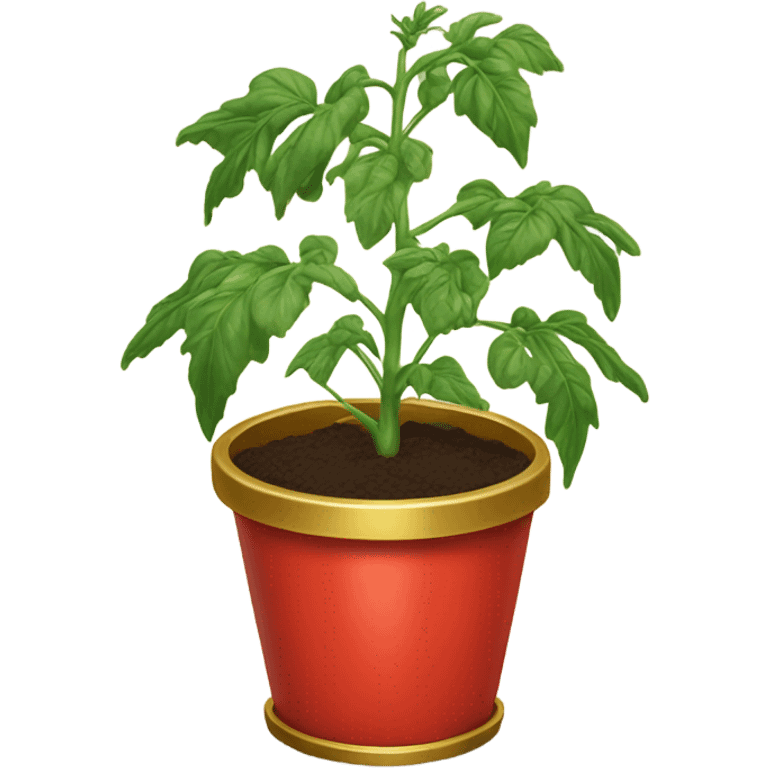 Tomato plant in gold pot emoji