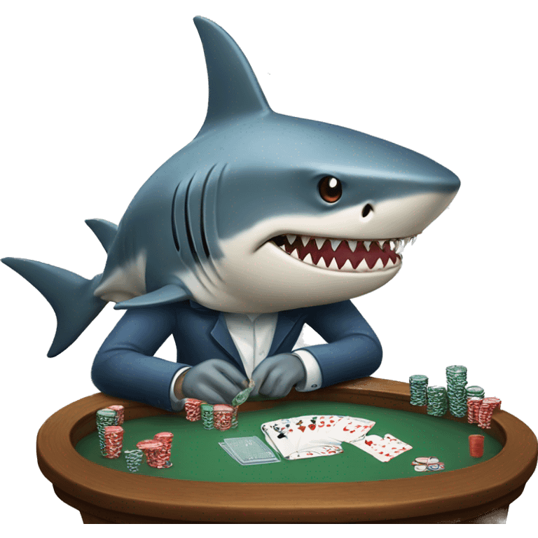 shark playing poker emoji