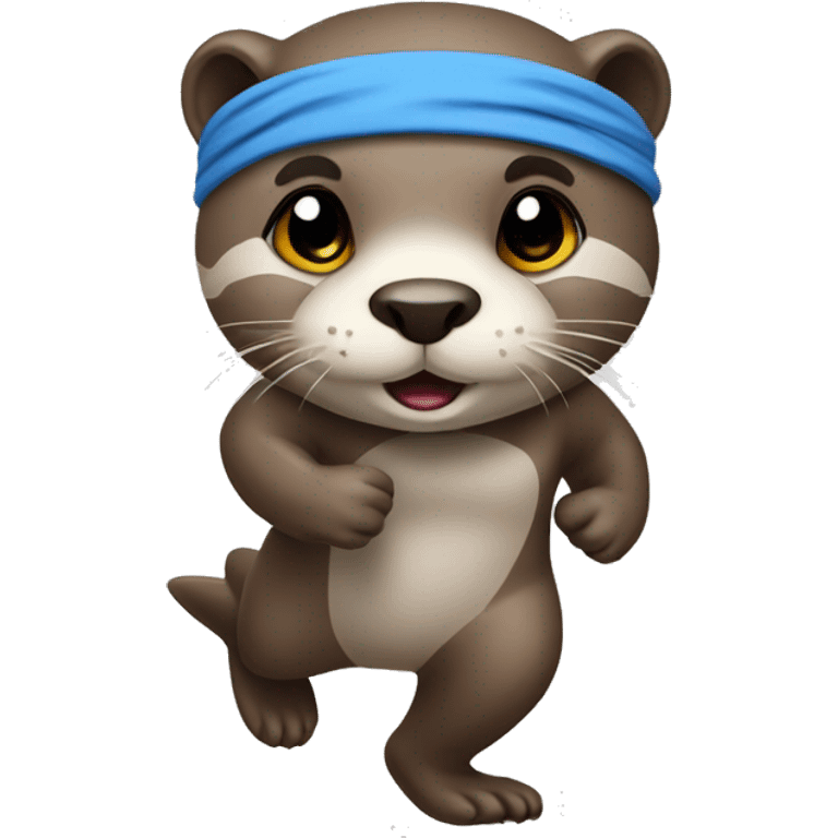 Otter with running outfit and headband  emoji