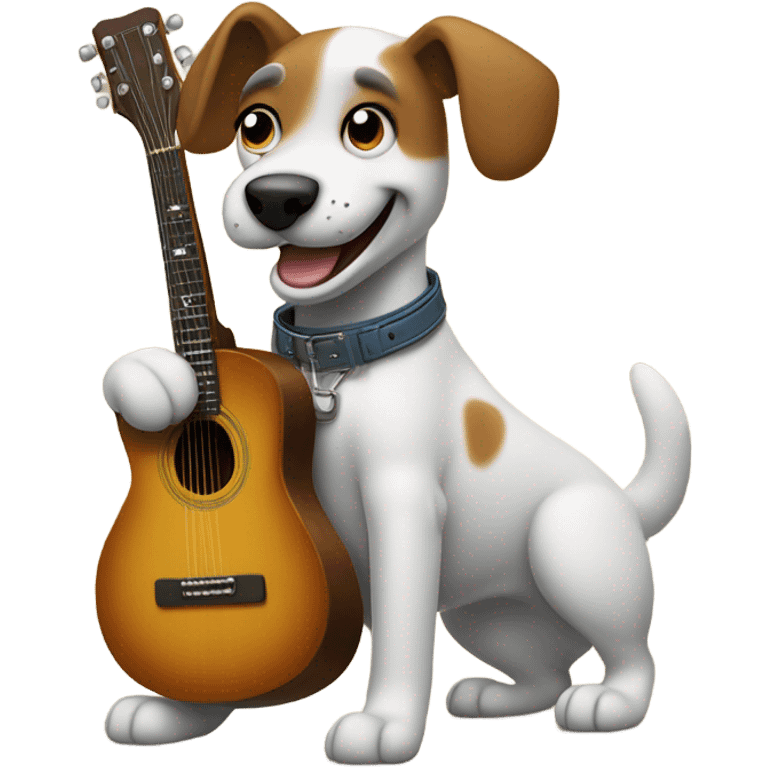 Dog playing guitar emoji