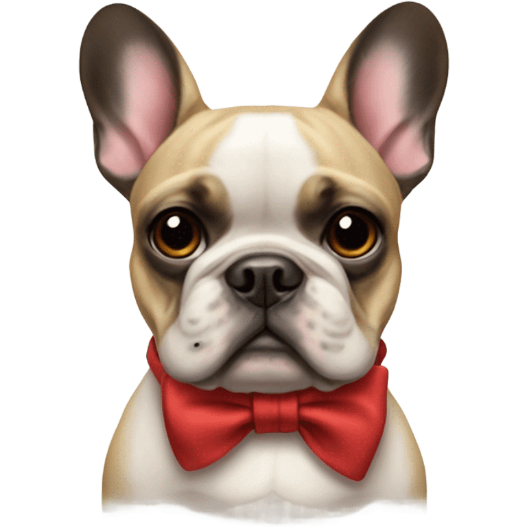 A bow on a French bull dog emoji