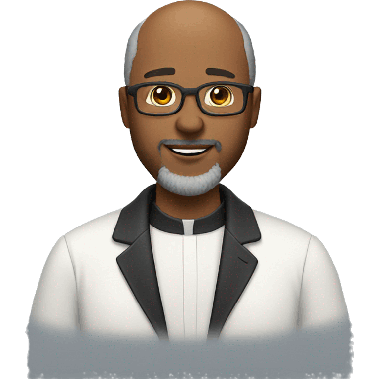 55-year-old overweight balding man with a beard as a pastor emoji