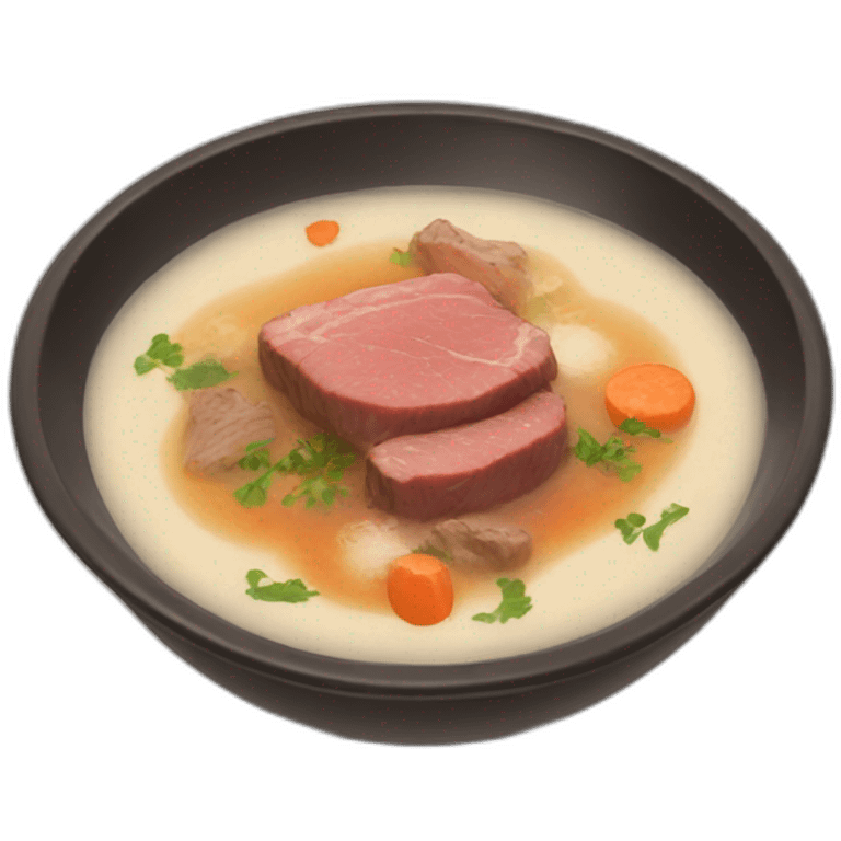 Soup + beef emoji