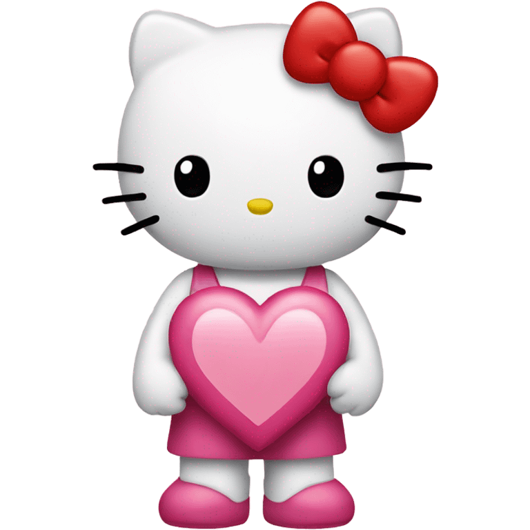 hello kitty with heart emoji