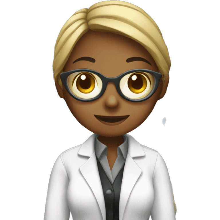 female chemist working in the lab with chemicals  emoji