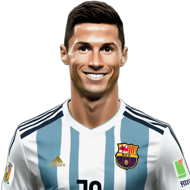 Cristiano Ronaldo with hes frend Messi marry emoji