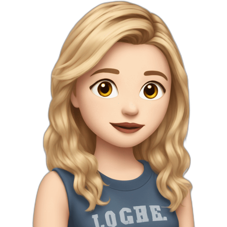 chloë grace moretz cartoon wearing tee emoji