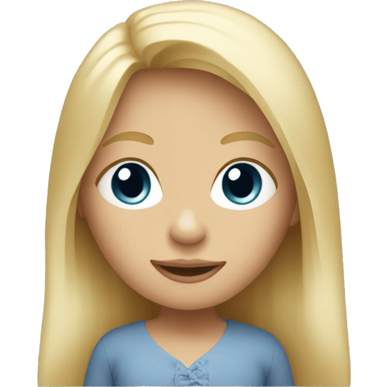 long Blonde hair woman, baby boy emoji