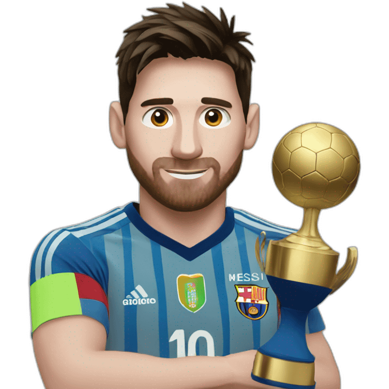 messi with worldcup emoji