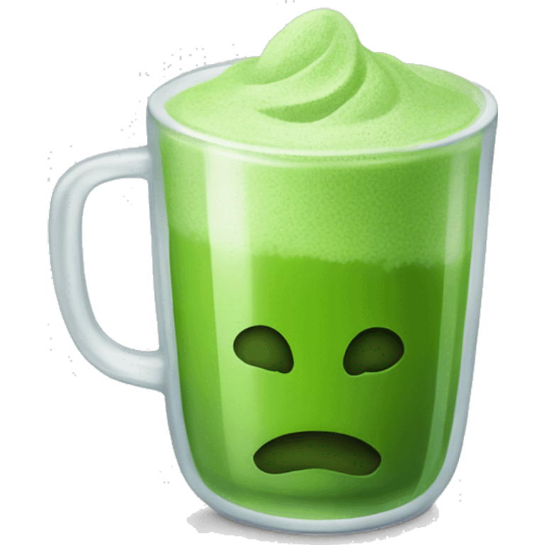 Matcha tea glass with foam  emoji