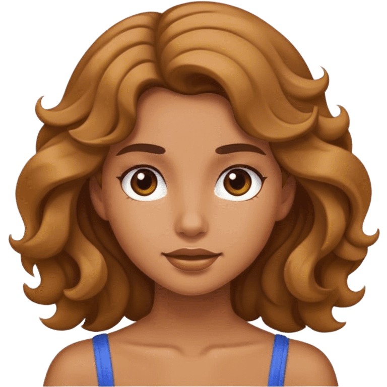 chica con el pelo ondulado emoji