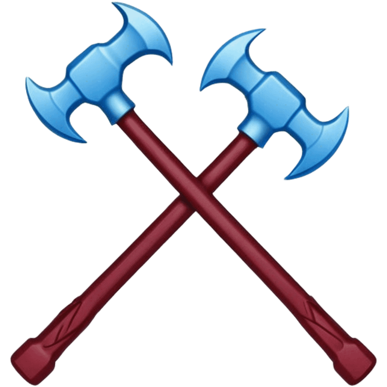 Crossed Hammers Emoji but they're claret and blue  emoji