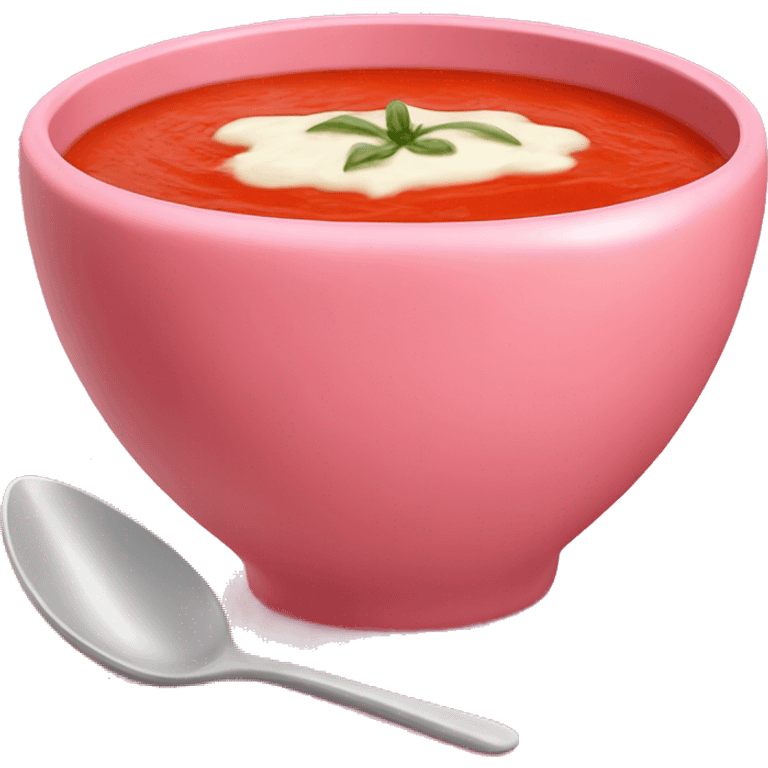 Tomato soup in a pink bowl ￼ emoji