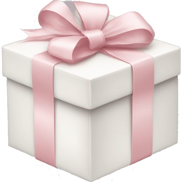 white Christmas present box with pale pink tying emoji