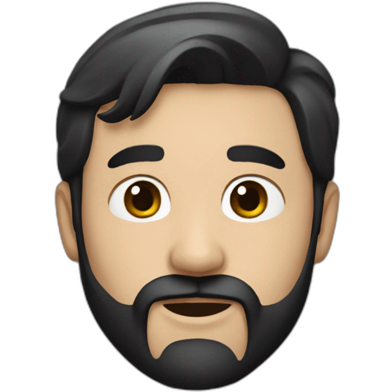 Handsome man with black hair and beard emoji